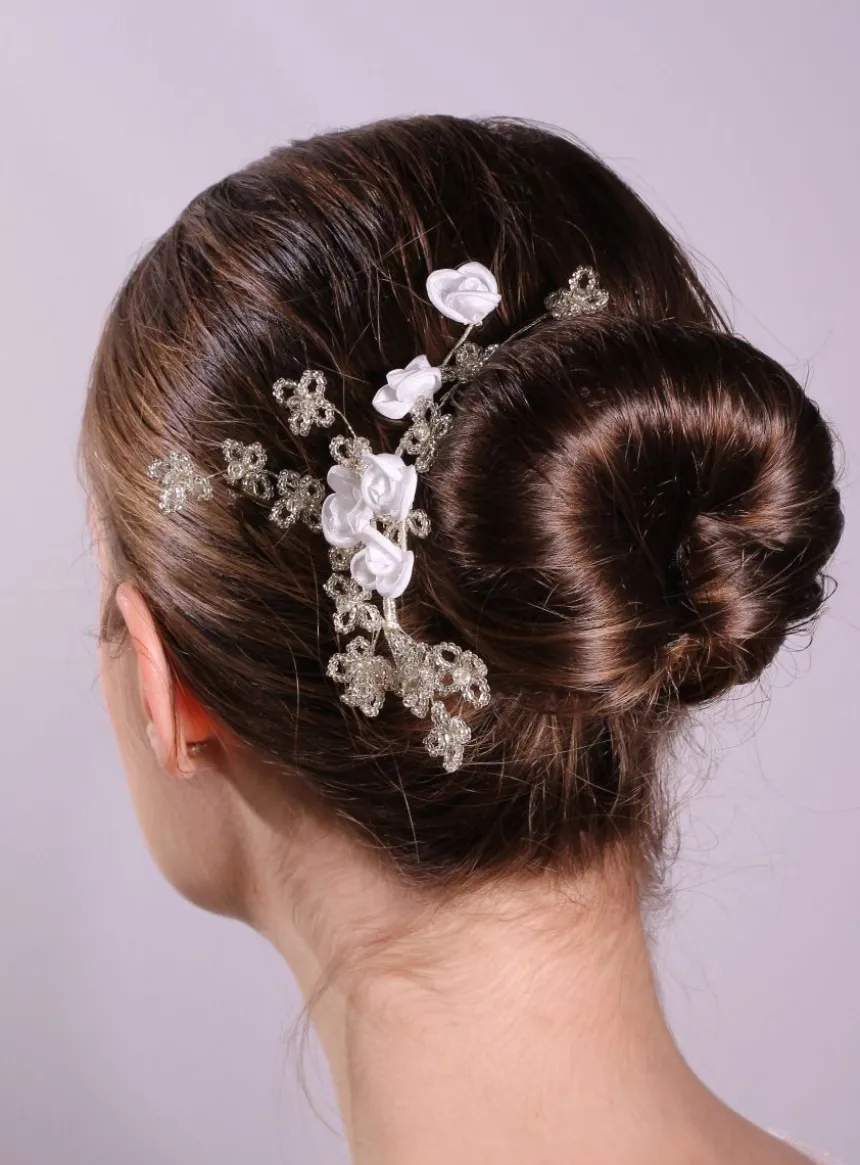 Accessoire cheveux mariage petites fleurs Blanc