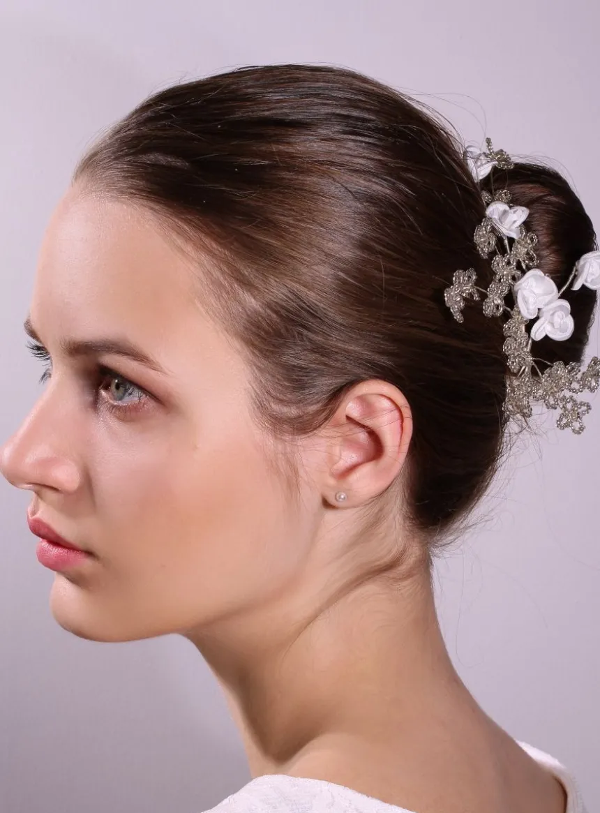 Accessoire cheveux mariage petites fleurs Blanc