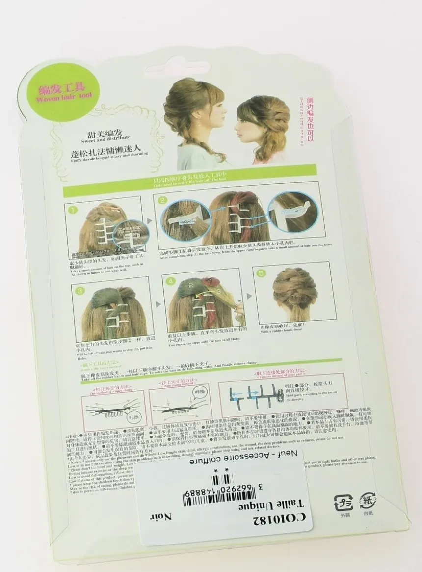 Accessoire coiffure tresse de cérémonie Noir