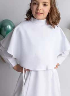 Aube de communion fille + cape + cordon