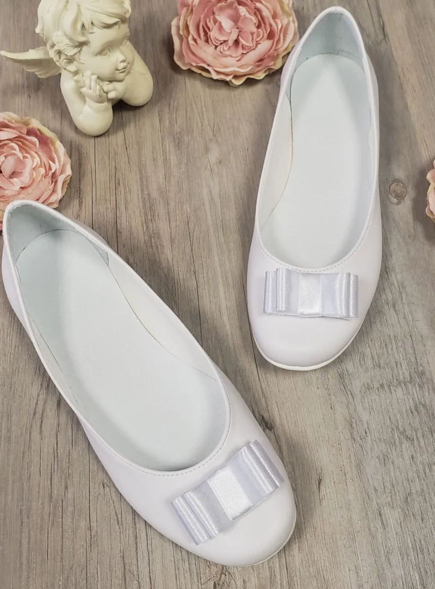 Ballerine avec noeud satin cérémonie fille