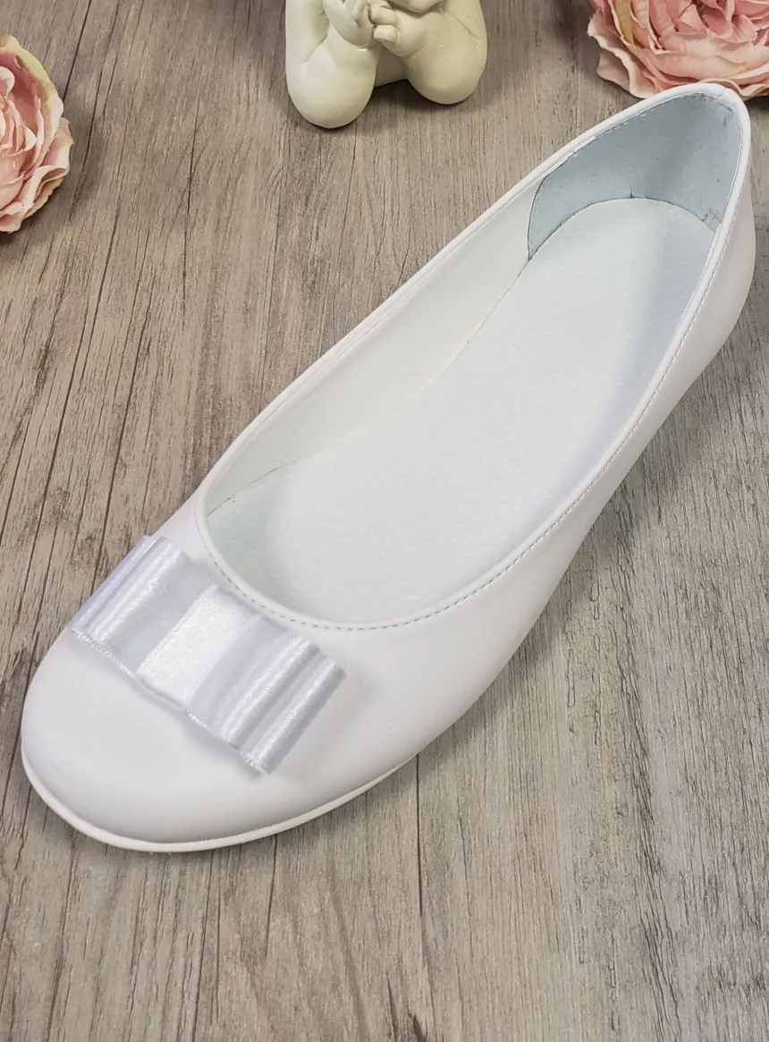Ballerine avec noeud satin cérémonie fille