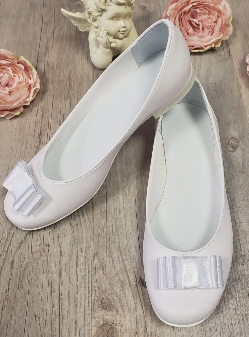 Ballerine avec noeud satin cérémonie fille
