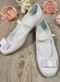 Ballerine bride et noeud satin cérémonie fille