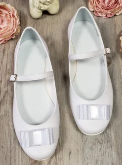 Ballerine bride et noeud satin cérémonie fille