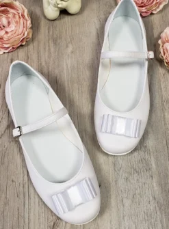 Ballerine bride et noeud satin cérémonie fille
