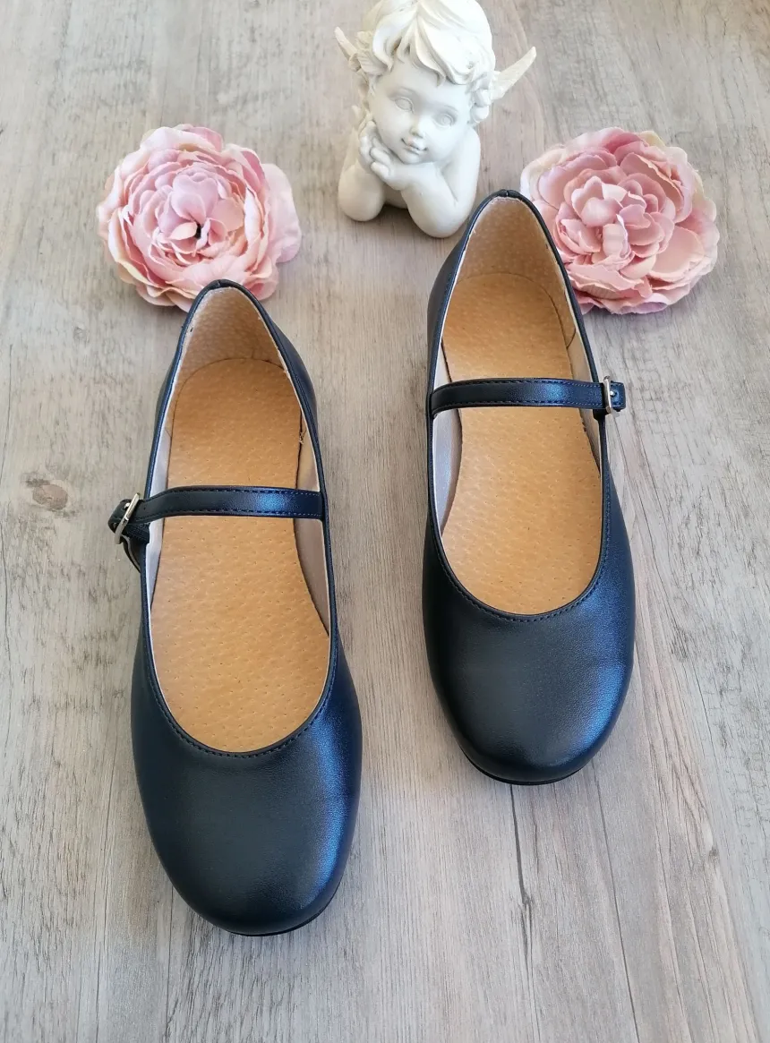 ballerine fille avec lanière sur le côté