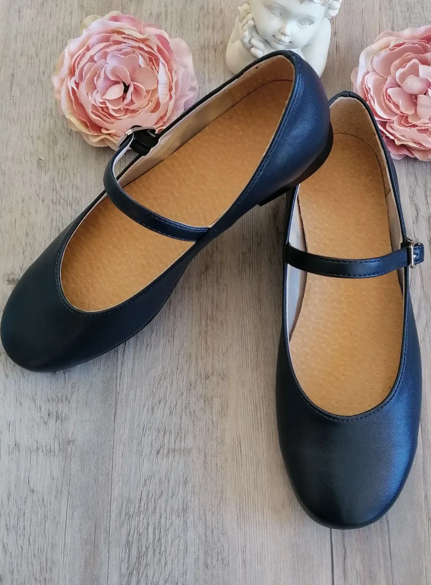 ballerine fille avec lanière sur le côté