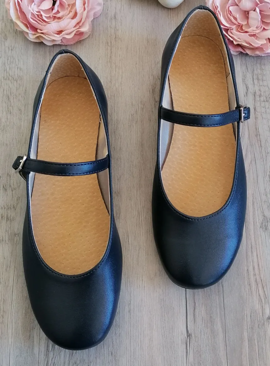 ballerine fille avec lanière sur le côté