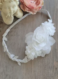 Bandeau avec fleur blanche Blanc