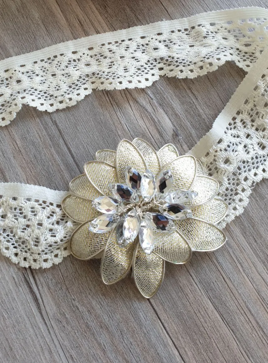 Bandeau bébé bijou Ivoire - Ecru