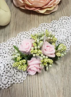 Bandeau bébé dentelle et fleur Blanc