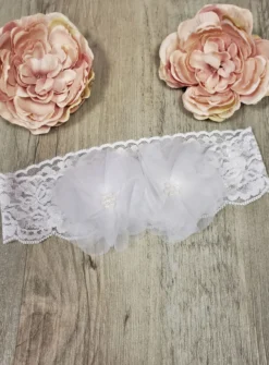 Bandeau bébé 2 fleurs Blanc
