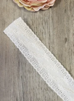 Bandeau blanc broderie anglaise bébé fille Blanc