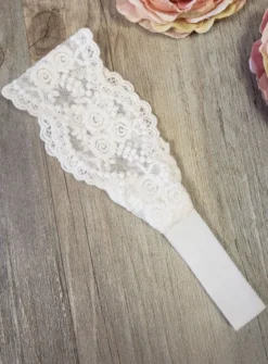 Bandeau brodé petite fille Blanc