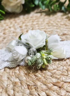 Bandeau composition florale pour coiffure bébé
