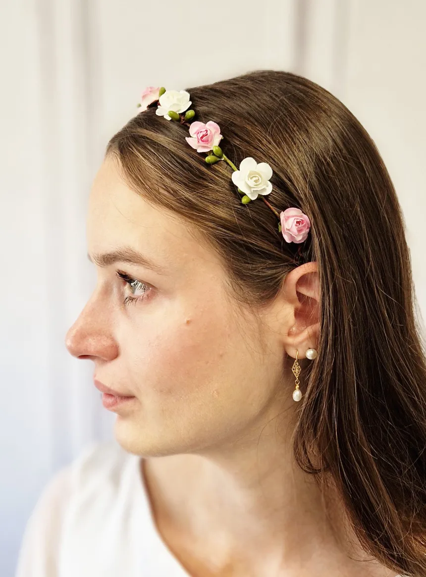 Bandeau de fleurs avec élastique