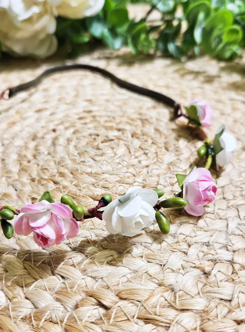 Bandeau de fleurs avec élastique