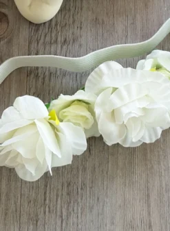 Bandeau de fleurs champêtre Ivoire - Ecru