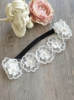 Bandeau dentelle femme ou enfant Ivoire - Ecru