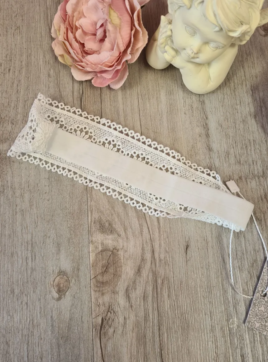 Bandeau dentelle vintage petite fille Blanc