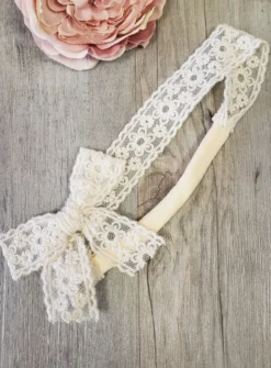 Bandeau fille dentelle vintage Beige