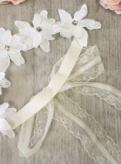 Bandeau fleur dentelle fille Blanc