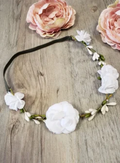 Bandeau Fleurs blanches Blanc