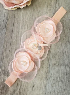 Bandeau fleurs tissu fille