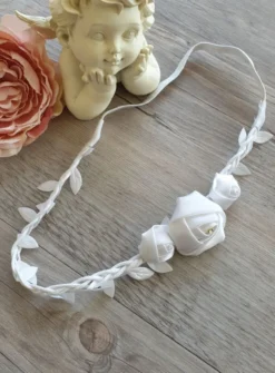 Bandeau headband fleurs blanches Blanc