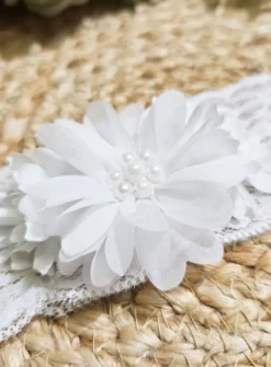 Bandeau trio de Fleurs et dentelle