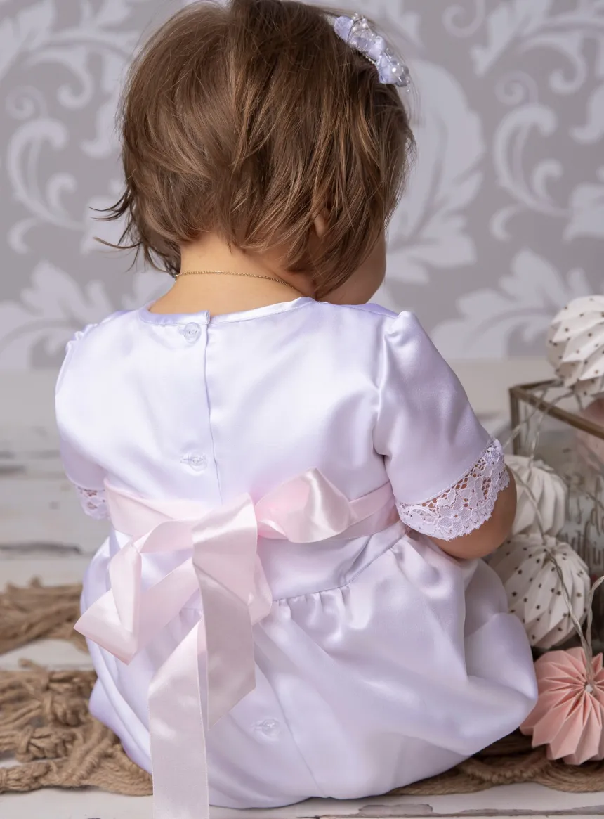 Barboteuse baptême bébé fille
