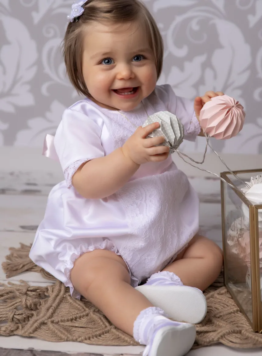 Barboteuse baptême bébé fille