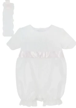 Barboteuse baptême bébé fille