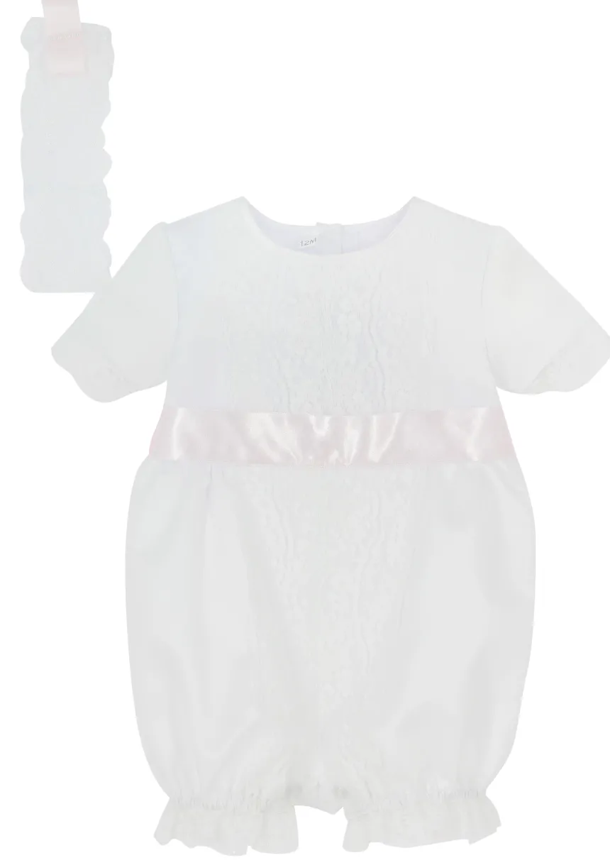 Barboteuse baptême bébé fille