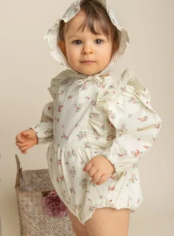 Barboteuse bébé fille imprimée petites fleurs