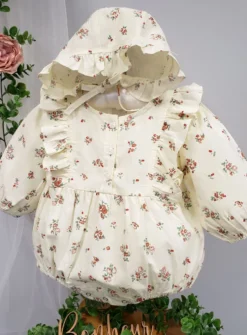 Barboteuse bébé fille imprimée petites fleurs