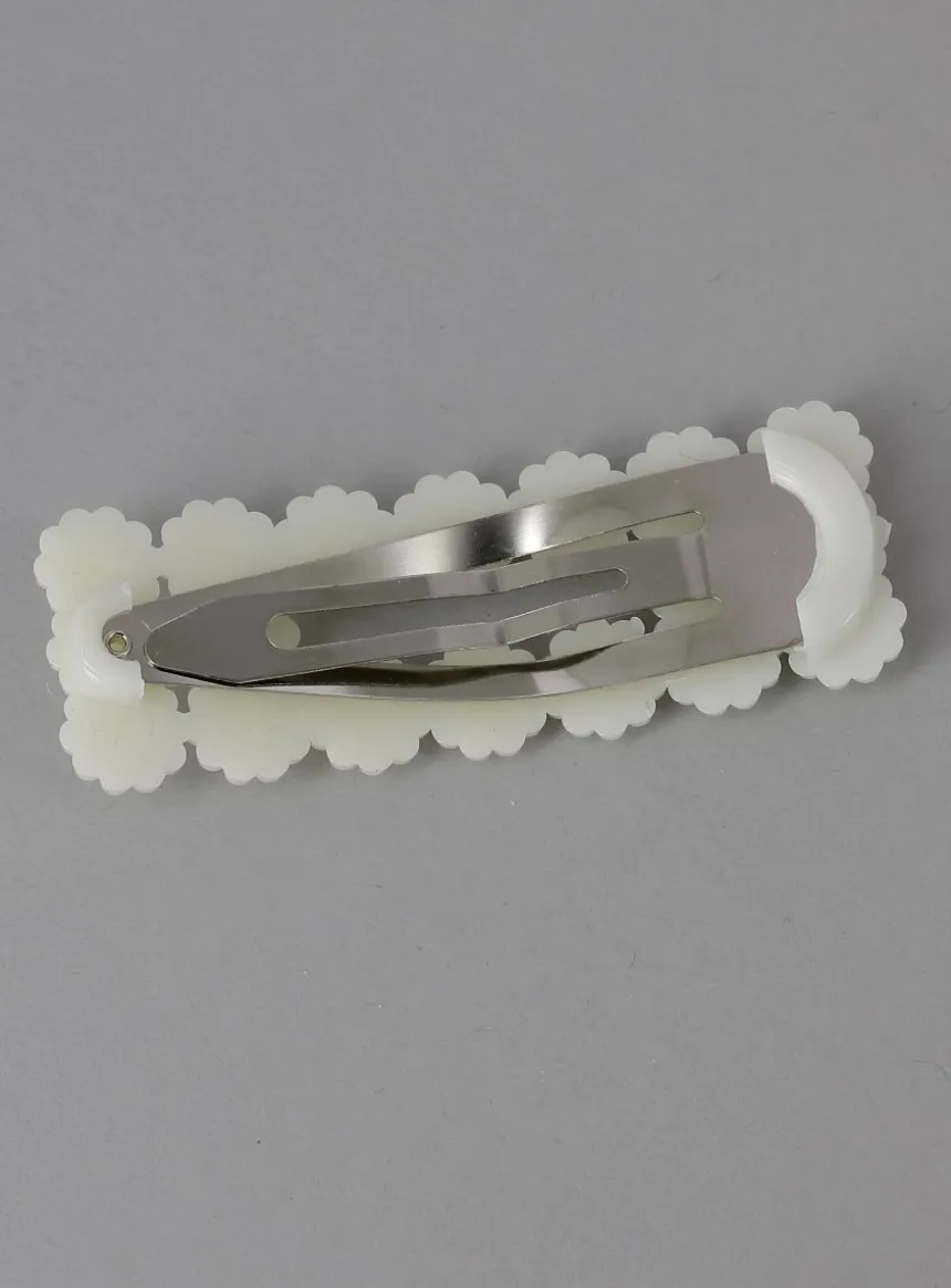 Barrette perle large Ivoire - Ecru
