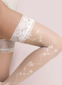 Bas mariage motif floral