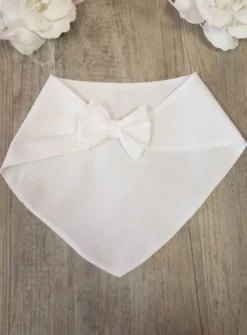 Bavoir bandana et nœud Blanc