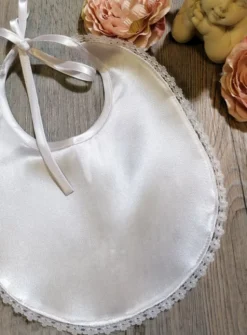 Bavoir baptême à personnaliser Blanc
