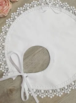 Bavoir bébé vintage dentelle Iris Blanc