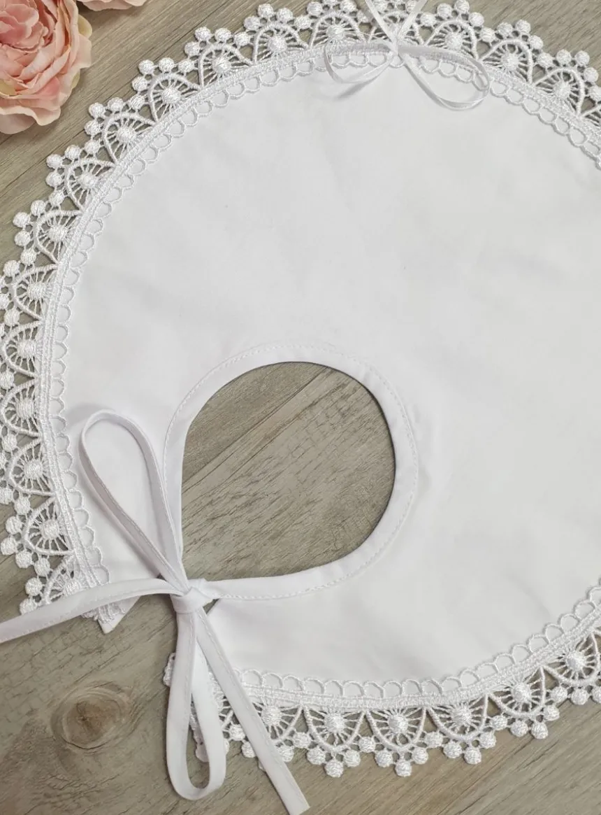 Bavoir bébé vintage dentelle Iris Blanc