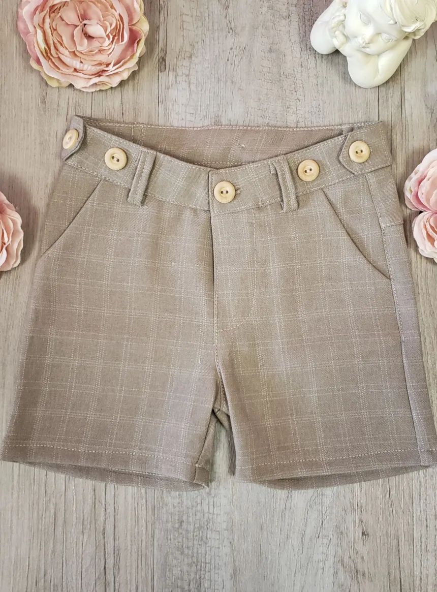 Bermuda bébé et petit garçon beige Lisandro