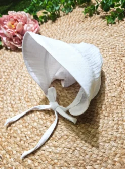 Béguin coton de gaze blanc