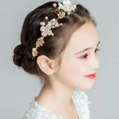 Bijoux de tête couronne fleurs et perles