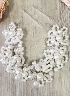 Bijoux de tête perles nacrées Blanc