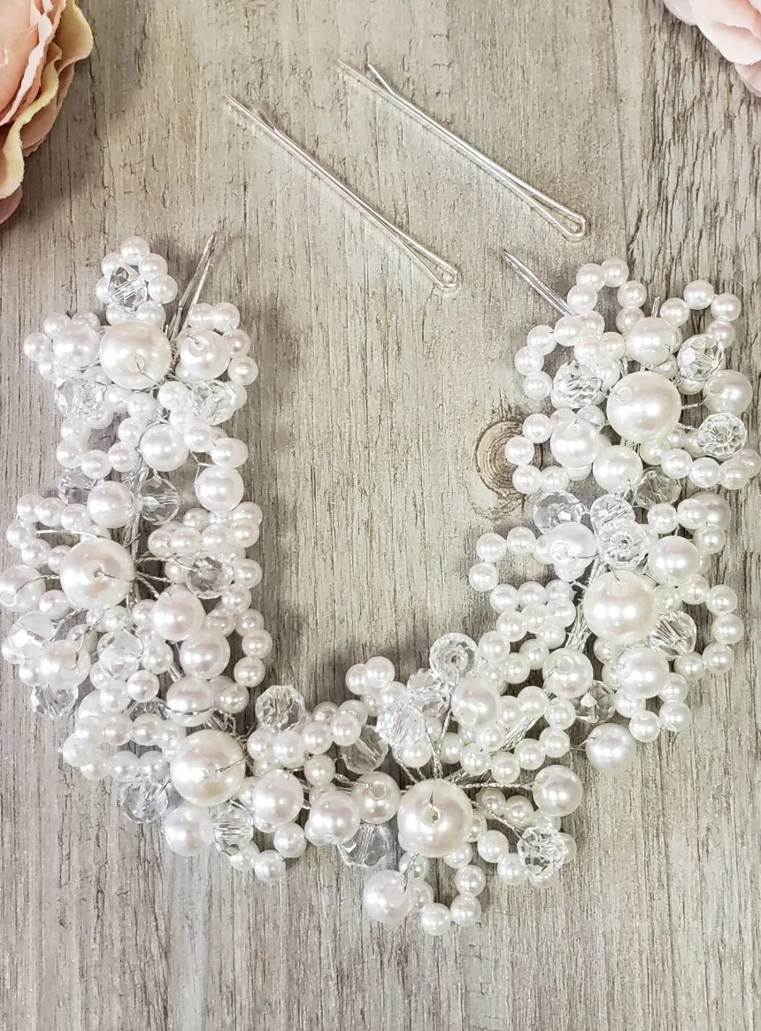 Bijoux de tête perles nacrées Blanc