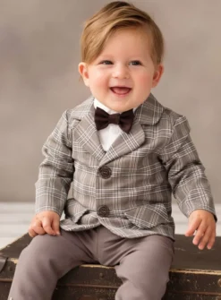 blazer vintage à carreaux bébé garçon Marron 3 mois