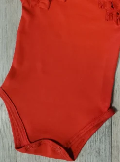 Body bébé froufrou rouge manches longue